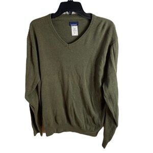Basic Editions V-neck Green Sweater XL Men’s
